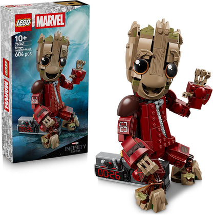 LEGO | Figura do Groot com Macacão Ravager da Marvel - Brinquedo Colecionável de Super-Herói - Ideia Fofa para Decoração de Mesa ou Quarto - Presente de Aniversário para Meninos e Fãs a partir de 10 Anos - 76341