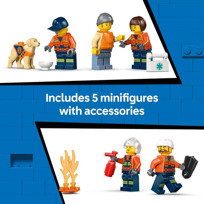 LEGO City Coast Guard Rescue Boat & Helicopter Toy - Emergency Vehicles Playset w/Model Floating Ship, 5 Minifigures & a Dog Figure - Birthday Gift for 7+ Year Old Boys - 60504