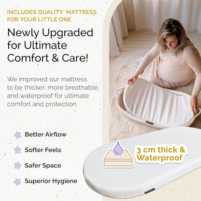 Yunioo Baby Changing Basket com trocador macio e portátil para cômoda e trocador, itens essenciais para recém-nascidos – marrom