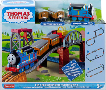 Conjunto de trem Fisher-Price Thomas & Friends 3 em 1 com Thomas motorizado para crianças em idade pré-escolar a partir de 3 anos, HGX64