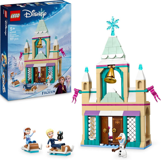 LEGO ǀ Disney Arendelle Frozen Castle Playset, brinquedo de construção de princesa para meninas de 5 anos ou mais, apresenta minibonecas Anna, Elsa, Olaf e uma figura de pinguim