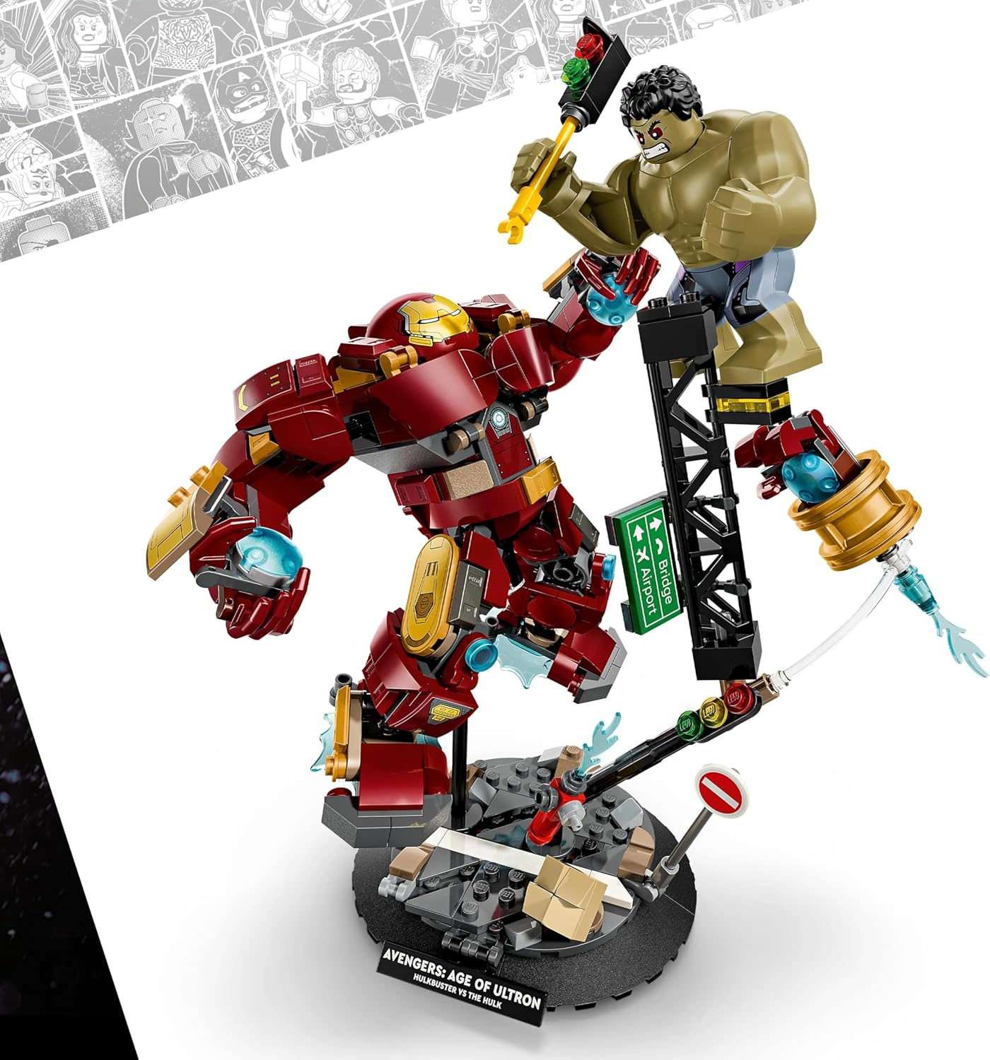 LEGO | Batalha Épica da Marvel: Hulkbuster vs. Hulk - Brinquedo de Super-Herói com 2 Figuras de Ação e Minifigura do Homem de Ferro - Presente dos Vingadores para Meninos e Fãs a partir de 9 Anos - 76343