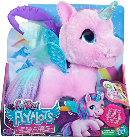 FurReal Flyalots Flitter My Alicorn Juguete de peluche interactivo, juguetes de unicornio, juguete animatrónico para mascotas para niños 4+