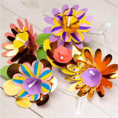 Galt Toys Dino Lights Origami LED Dinosaur Creative Craft Kit, Galt, Luzes de Fada, Kits de Artesanato para Crianças, Idades 5 Anos Acima, Médio, Galt Luzes de Flores - Conjunto de Artesanato e Artesanato Infantil Creative Cases