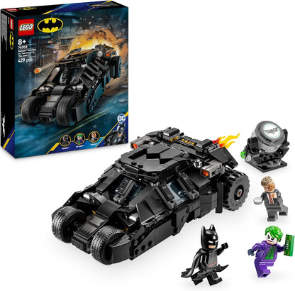 LEGO DC Batman: Batman Tumbler vs. Two-Face & The Joker - Batmóvel de brinquedo com 3 minifiguras - Conjunto de super-heróis - Presente para meninos, meninas e fãs do Cavaleiro das Trevas com mais de 8 anos
