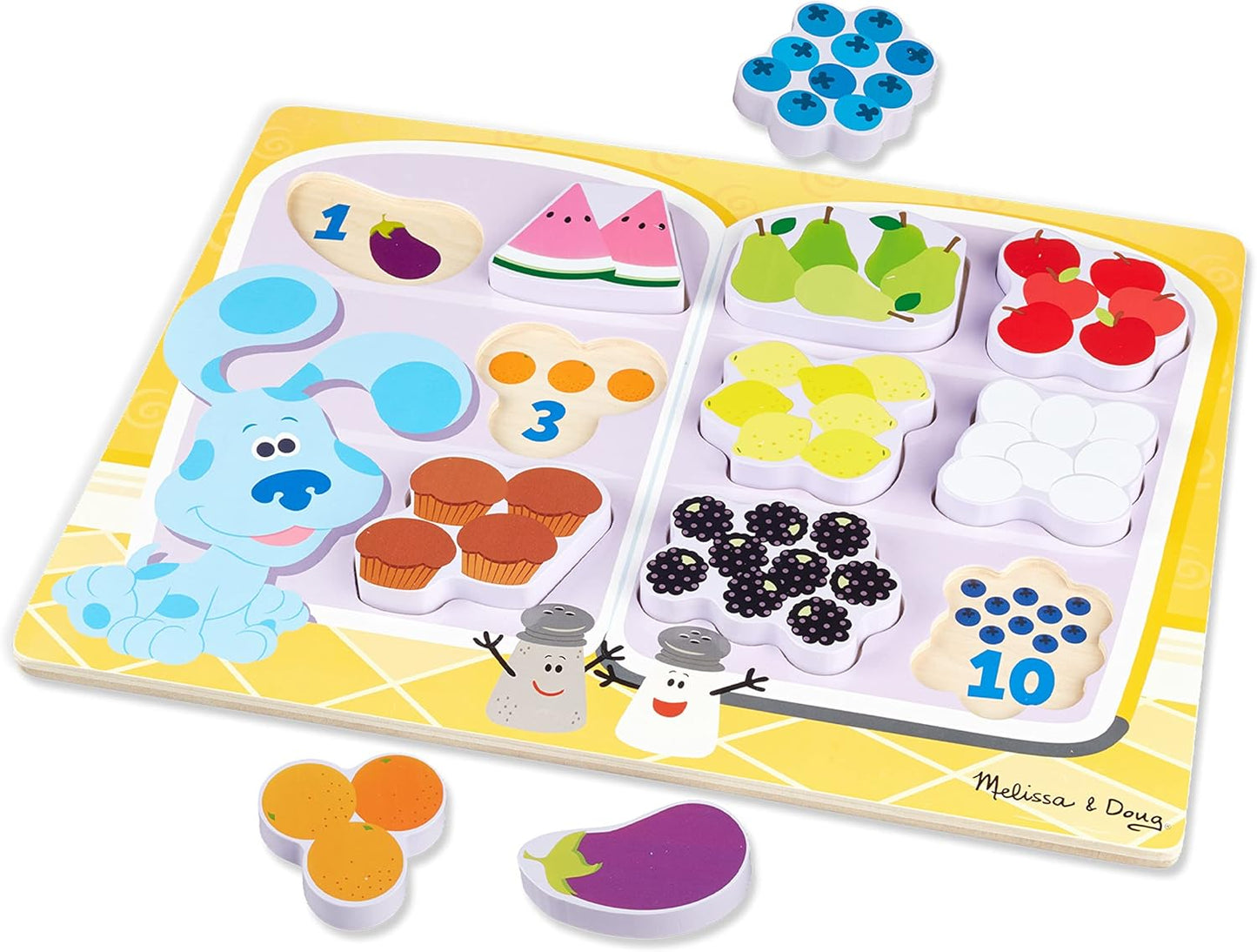 Melissa & Doug As pistas de Blue e você! Quebra-cabeça robusto de madeira - alfabeto