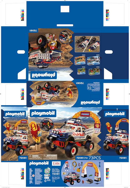 Playmobil | Carros | Caminhonete Off-road | Veículo off-road com guincho e pranchas de tração | carrinho de brinquedo para crianças a partir de 4 anos | 72061