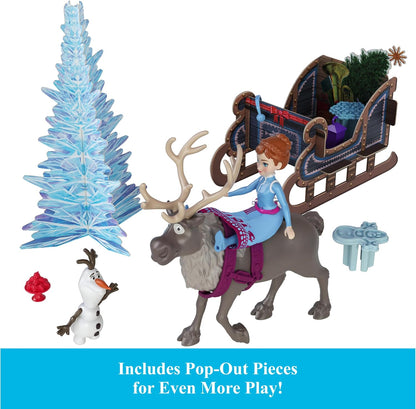 Mattel Calendário do Advento Disney Frozen Anna & Elsa (Bonecas em Miniatura) | 24 Dias de Surpresas: 2 Bonecas, 2 Figuras de Amigos, Areia Modelável e Acessórios, Inspirado em "A Aventura Congelante de Olaf", HWX20