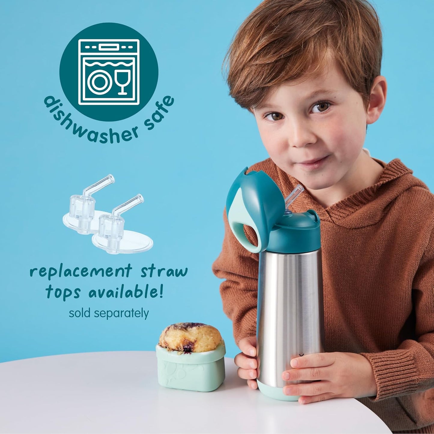 b.box Garrafa Térmica para Bebidas e Água | Aço Inoxidável com Parede Dupla Isolada | Mantém as Bebidas Geladas por até 15 horas e Quentes por até 8 horas | 500ml/16,9 pol.