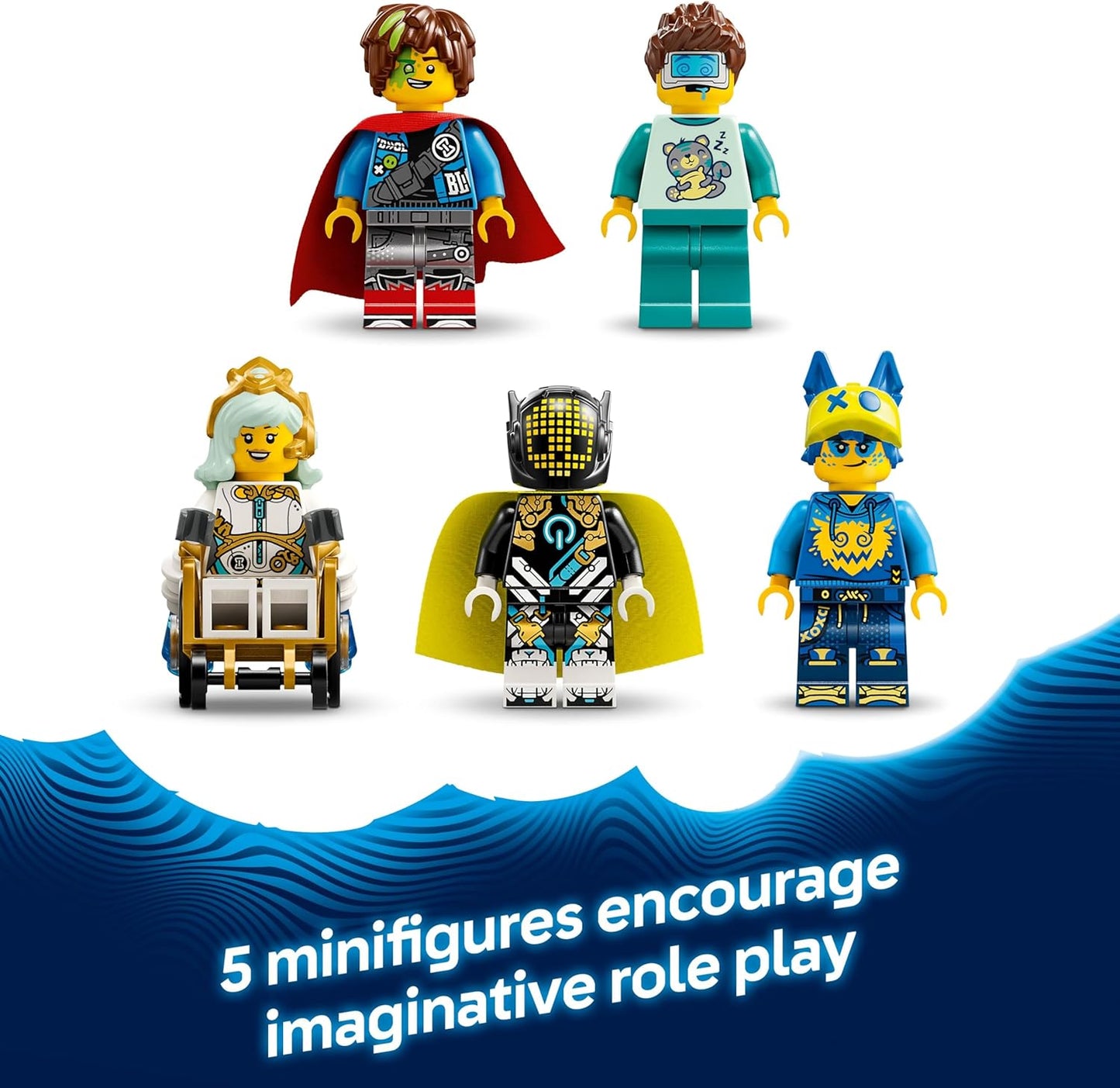 LEGO DREAMZzz 2 em 1 Nightmare Shark Submarino - Conjunto Modular com 2 Opções de Construção, 2 Aviões Destacáveis e 5 Minifiguras, incluindo Mateo e Astrid - Presente Criativo para Meninos e Meninas a partir de 9 Anos - 71500