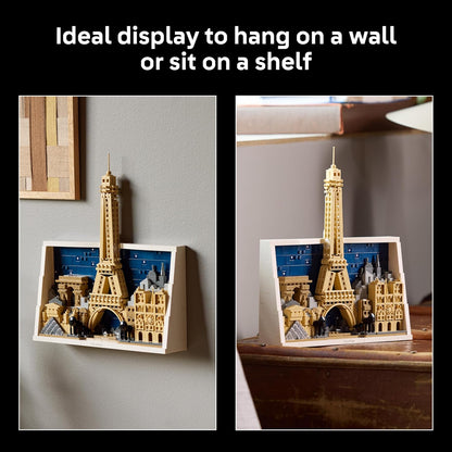 LEGO Architecture Paris – Cidade do Amor - Kit de Modelo em Miniatura para Adultos - Decoração de Parede 3D com Pontos Turísticos Icônicos de Paris, incluindo a Torre Eiffel - Ideia de Presente - 21064
