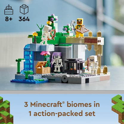 LEGO Conjunto de brinquedos de construção Minecraft The Skeleton Dungeon - Brinquedos Minecraft para meninos e meninas, maiores de 8 anos - Brinquedos para crianças com opção de construir 3 biomas