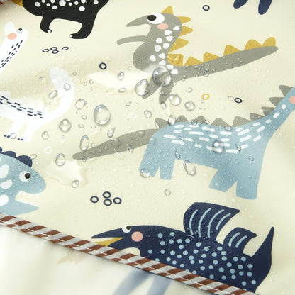 PandaEar (Pacote com 3 Babadores Impermeáveis de Manga Comprida | Babador para Alimentação, Avental de Pintura para Bebês e Crianças de 6 a 36 Meses (Lagarto)