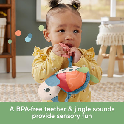 Fisher-Price Tapete de atividades Baby Planet Friends Roly-Poly, brinquedo para carrinho de bebê Planet Friends Sea Me Bounce Turtle, mordedor sensorial Planet Friends All Ears Lovey, brinquedo sensorial Planet Friends Spotting