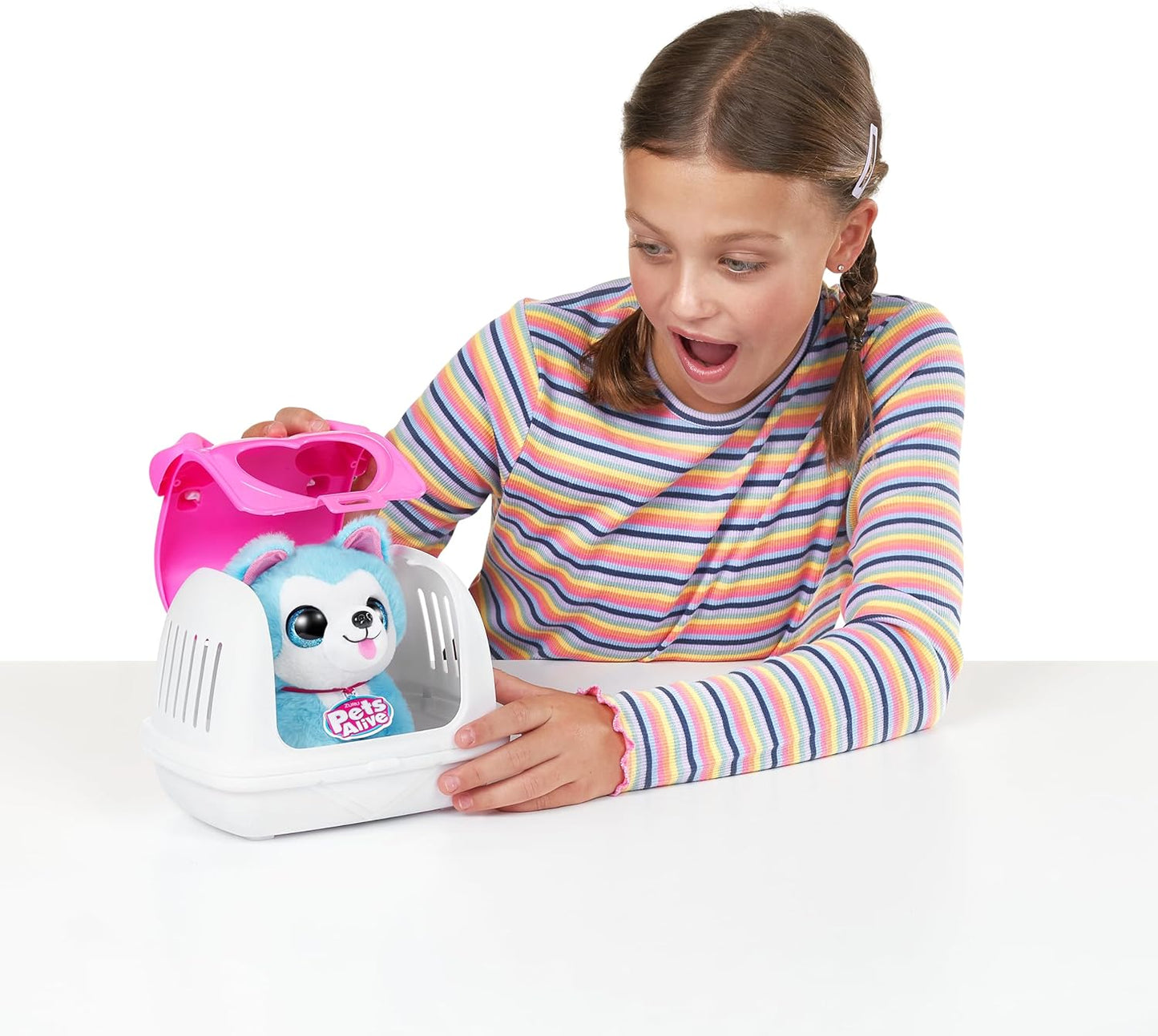 Pets Alive Pet Shop Surprise Series 3 Puppy Rescue Pomeranian, Pelúcia Surprise Puppy, Pelúcias Ultra Macias, Surpresas Dentro, Brinquedo Interativo para Animais de Estimação com Fala Eletrônica e Repete (Pomerânia)