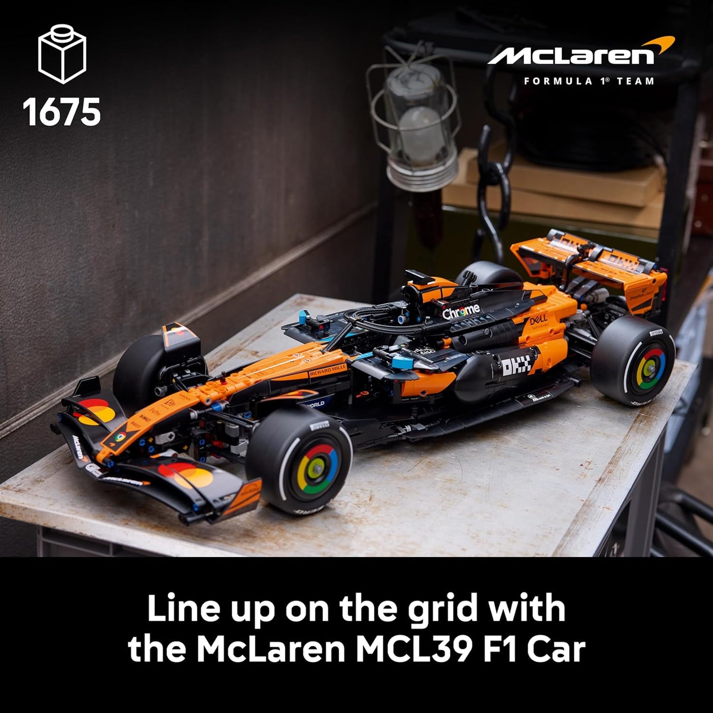 LEGO Kit de modelo Technic McLaren MCL39 F1 para adultos - Conjunto de construção colecionável de Fórmula 1 com motor V6, diferencial e ativador DRS - Ideia de presente para fãs de corridas e automobilismo - 42228