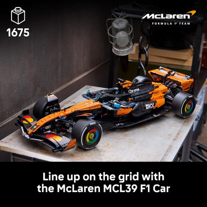 LEGO Kit de modelo Technic McLaren MCL39 F1 para adultos - Conjunto de construção colecionável de Fórmula 1 com motor V6, diferencial e ativador DRS - Ideia de presente para fãs de corridas e automobilismo - 42228