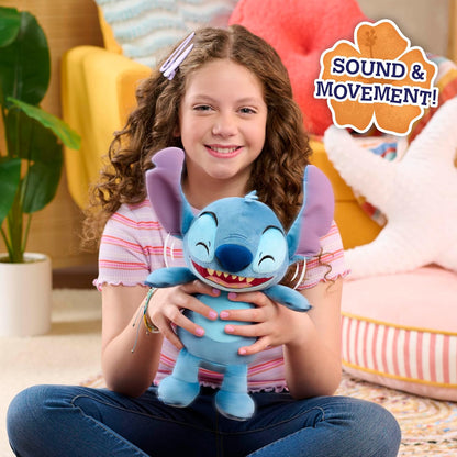 Just Play Disney Brinquedo de Pelúcia Stitch Crack Me Up da, 28 cm, Animal de Pelúcia, Alienígena, Brinquedo Infantil para Crianças a partir de 3 Anos