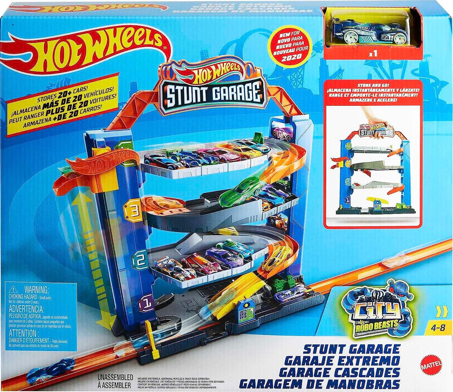 Hot Wheels City Stunt Garage Play Set Idéia de presente para idades de 3 a 8 anos elevador para níveis superiores Conecta-se a outros conjuntos, GNL70