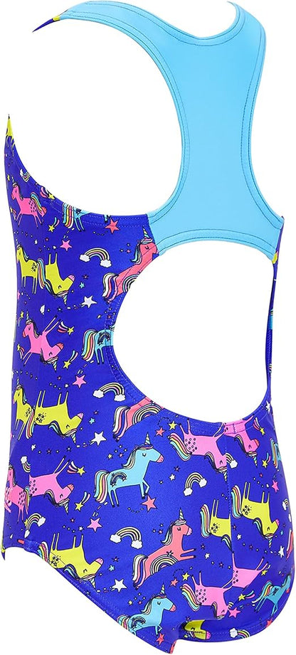 Zoggs Girl's Rainbow Unicorn Actionback Multi
