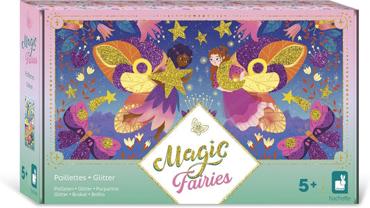 Janod - 3 Pranchas de Glitter com 2 Tubos de Glitter - Tema Fada - Kit de Lazer Criativo Infantil - A partir de 5 anos - J09171