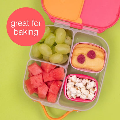 b.box Copos de silicone para lanches, recipientes reutilizáveis para armazenamento de alimentos e refeições, com tampas, cabem em lancheiras, podem ir ao forno, micro-ondas, freezer e lava-louças, capacidade de 150 ml, ASIN infantil