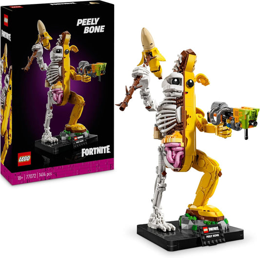 LEGO Conjunto de figuras de osso Fortnite Peely, kit de modelo de personagem de videogame para adultos construirem, decoração de mesa, presente para homens, mulheres e jogadores