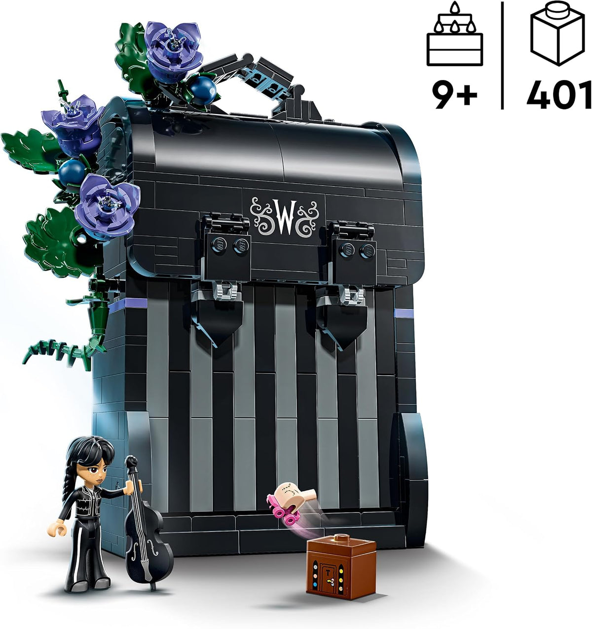 LEGO Wednesday: Mochila da Wandinha 76787 | Brinquedo para meninas e meninos a partir de 9 anos, mini boneca e figura do Mãozinha, modelo 3D com suporte para fotos, decoração para o quarto, presente...
