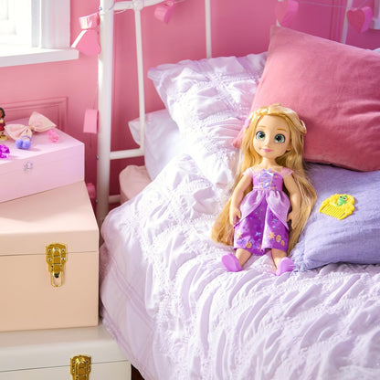 Disney Boneca Oficial da Rapunzel da Store com Escova de Cabelo de Brinquedo, Enrolados, 40,5 cm / 16 pol., Coleção Once Upon a Story, Idade 3+