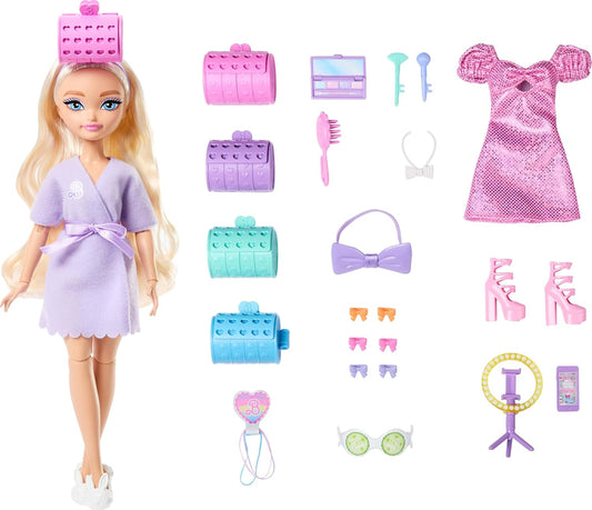 Barbie Dream GET READY Malibu - Boneca Fashion com Cabelo Estilizado, Incluindo Acessórios de Cabelo Surpresa e Mais de 15 Looks, JGG38