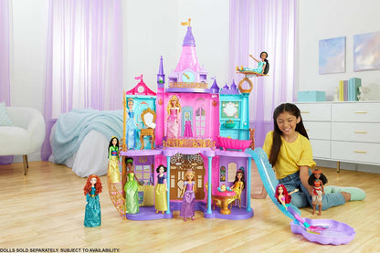 Mattel Castelo Supremo das Princesas Disney da , 1,20 m de altura com luzes e sons | Inclui 3 andares, 10 áreas de brincar, mais de 25 móveis e acessórios e "fogos de artifício" luminosos; inspirado nos filmes da Disney, HLW29