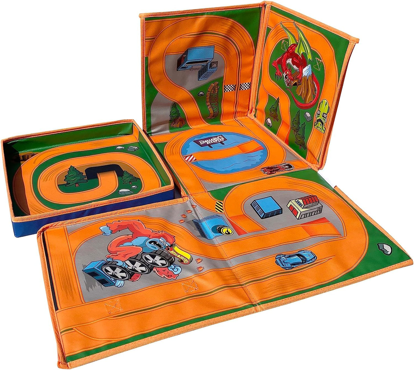 Alfombrilla y almacenamiento Hot Wheels PETERKIN ZipBin | ¡Colección para 300 coches y tapete de juego! | Coches y motores de juguete | Más de 3 años