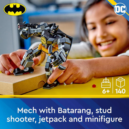 LEGO Brinquedo de super-herói DC Batman Mech Armor para crianças, conjunto colecionável com boneco de ação de robô e minifigura, pequeno presente criativo para meninos e meninas de 6 anos ou mais 76270