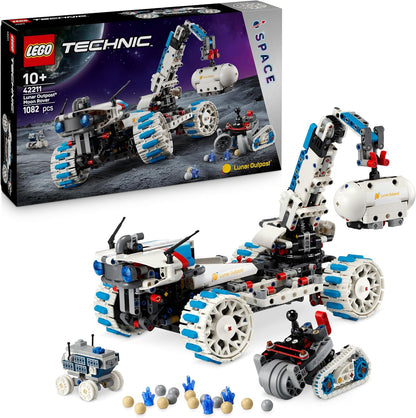 LEGO Technic Posto Avançado Lunar - Veículo Espacial Rover Lunar - Brinquedo STEM Interativo com Guindaste e Painéis Solares - Modelo de Robô - Presente de Aniversário para Meninos e Meninas a partir de 10 Anos - 42211