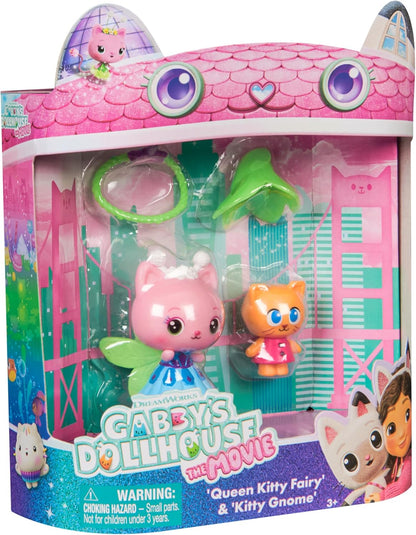 Gabby's Dollhouse: O Filme, Rainha Gatinha Fada e Gatinho Gnomo, Figuras de Brinquedo com 2 Acessórios, Brinquedos Infantis para Meninas e Meninos a partir de 3 Anos
