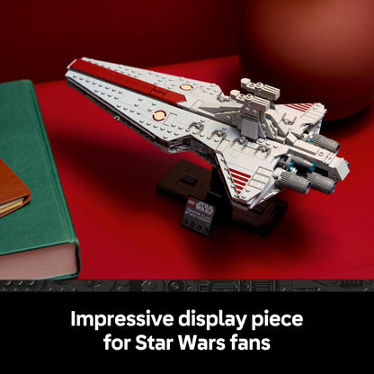 LEGO Star Wars 75441 Conjunto de Construção do Cruzador de Ataque Classe Venator para Adultos - Kit de Modelo de Nave Estelar da República - Decoração para Sala de Estar e Prateleira - Presente Colecionável para Fãs de A Vingança dos Sith