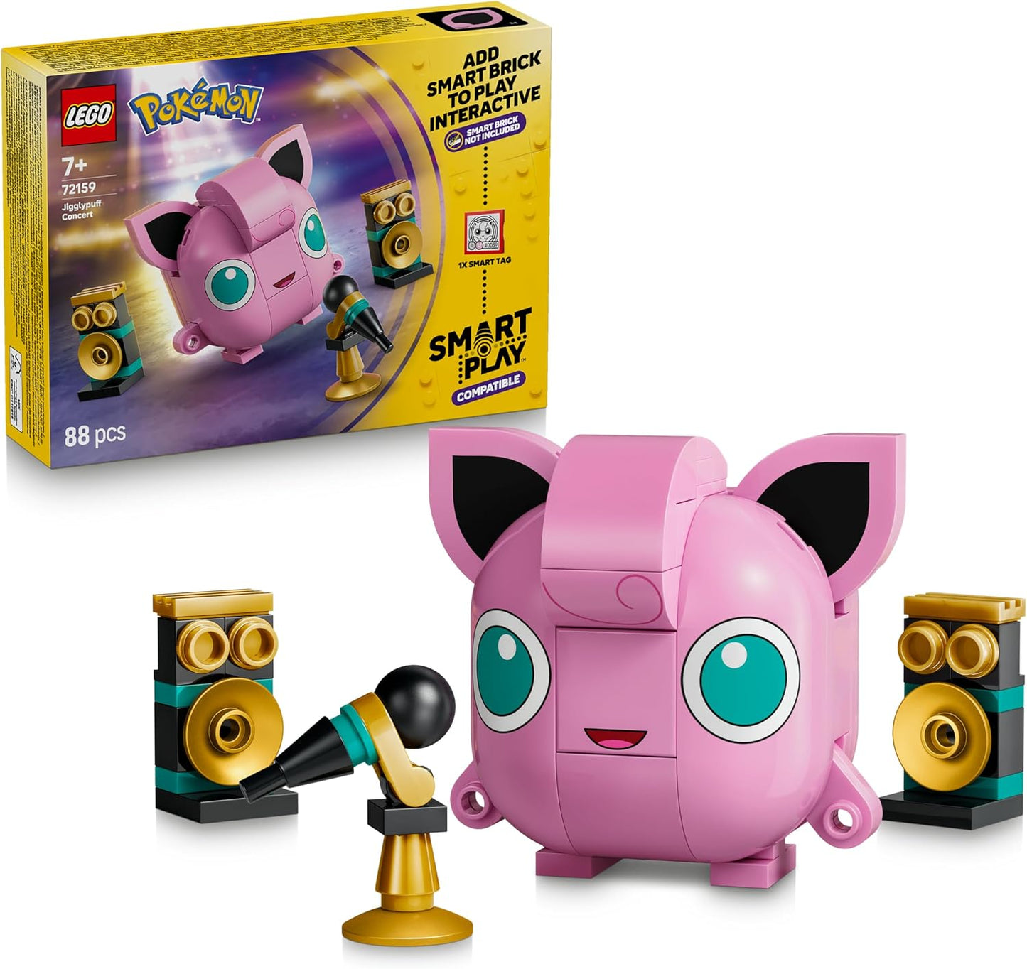 LEGO Pokémon SMART Play: Concerto do Jigglypuff – Conjunto de construção interativo compatível, inclui uma etiqueta SMART e figura Pokémon – Ideia de presente para meninos e meninas a partir de 7 anos – 72159