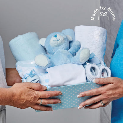 Conjunto de presentes para bebês meninos - 12 itens essenciais para recém-nascidos - Presentes ideais para chá de bebê para meninos, Baby Box Shop Conjunto de presentes personalizados para bebês meninos - 12 presentes