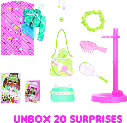 LOL Surprise Boneca OMG Sports Fashion com 20 surpresas - COURT CUTIE - Inclui vários acessórios de moda e esportes ferozes - Para crianças de 4 anos ou mais
