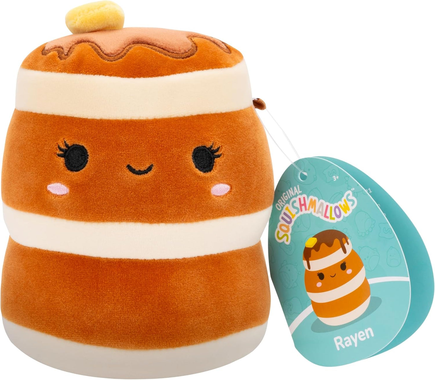 Squishmallows Original 5-Inch Food 4-Pack - Kachina Kiwi, Rayen Pancakes, Visconti Lemon Macaron, Wanda Watermelon