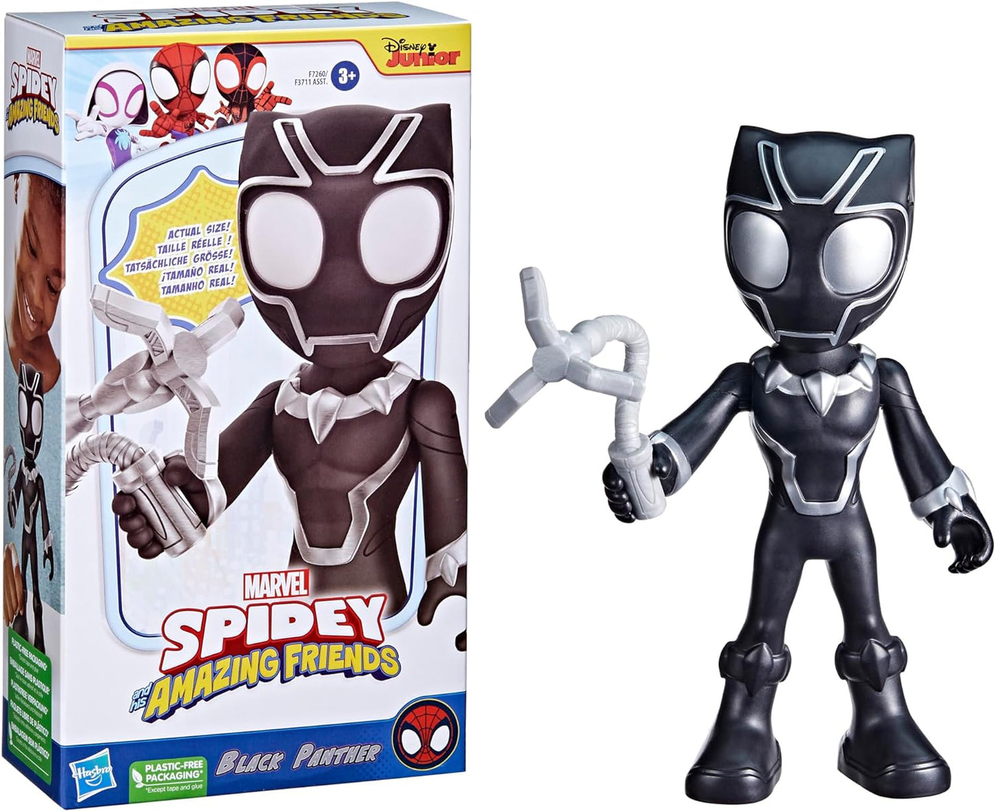 SPIDEY Y SUS AMIGOS INCREÍBLES Marvel Black Panther Figura de acción de gran tamaño Juguetes de superhéroes preescolares