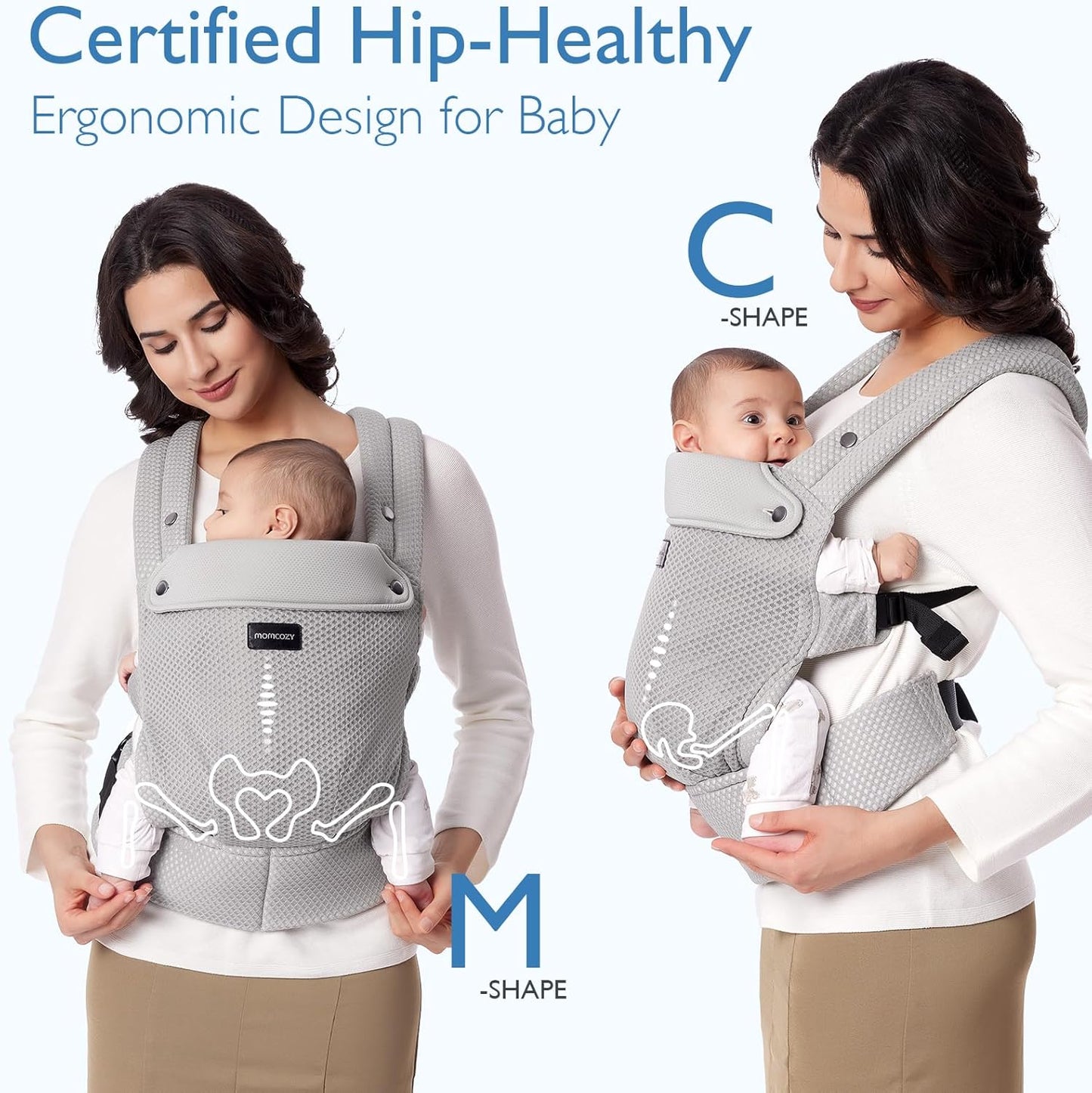 Momcozy Canguru para Bebês Recém-nascidos e Crianças Ergonômico, Aconchegante e Leve