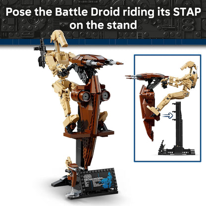 LEGO Star Wars 75428 Droide de Batalha com Speeder STAP - Brinquedo de Construção e Exibição - Presente Colecionável para Meninos a partir de 12 Anos, Adolescentes e Fãs de A Ameaça Fantasma
