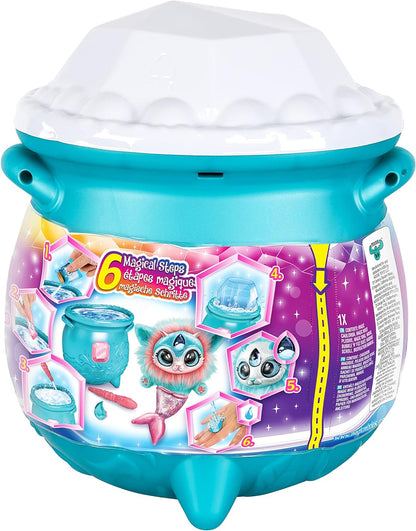 Magic Mixies Caldeirão mágico de fogo surpresa de gema mágica - revele um mixie de pelúcia não eletrônico e um anel mágico com uma revelação pop-up do caldeirão efervescente
