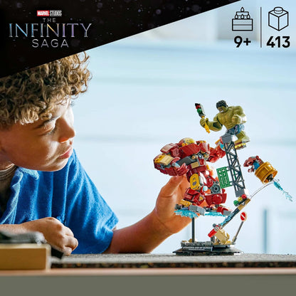 LEGO | Batalha Épica da Marvel: Hulkbuster vs. Hulk - Brinquedo de Super-Herói com 2 Figuras de Ação e Minifigura do Homem de Ferro - Presente dos Vingadores para Meninos e Fãs a partir de 9 Anos - 76343