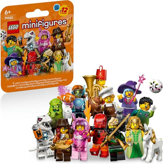 LEGO Minifigures Série 29 - Caixa Surpresa - Ganhe 1 de 12 Brinquedos Colecionáveis - Figuras incluem Goleiro de Futebol e Elfo Unicórnio - Lembrancinhas de Festa para Meninos e Meninas a partir de 6 Anos - 71052
