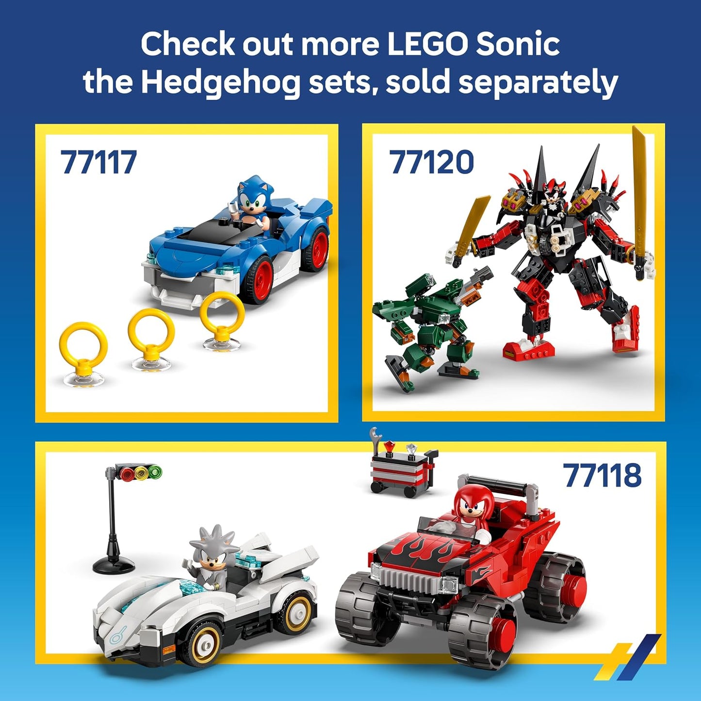 LEGO Brinquedo Sonic the Hedgehog: Avião Tornado do Tails – Inclui figura Badnik, minifigura do Tails e Esmeralda do Caos – Presente gamer para meninos e meninas a partir de 8 anos – 77119