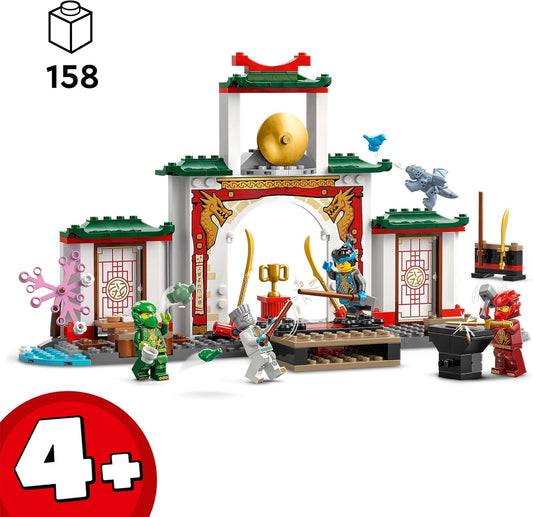 LEGO NINJAGO Templo Ninja Spinjitzu - Conjunto de brinquedos com 4 minifiguras e uma figura de dragão, conjunto de construção inclui uma casa na árvore e acessórios para armas - presente de aniversário
