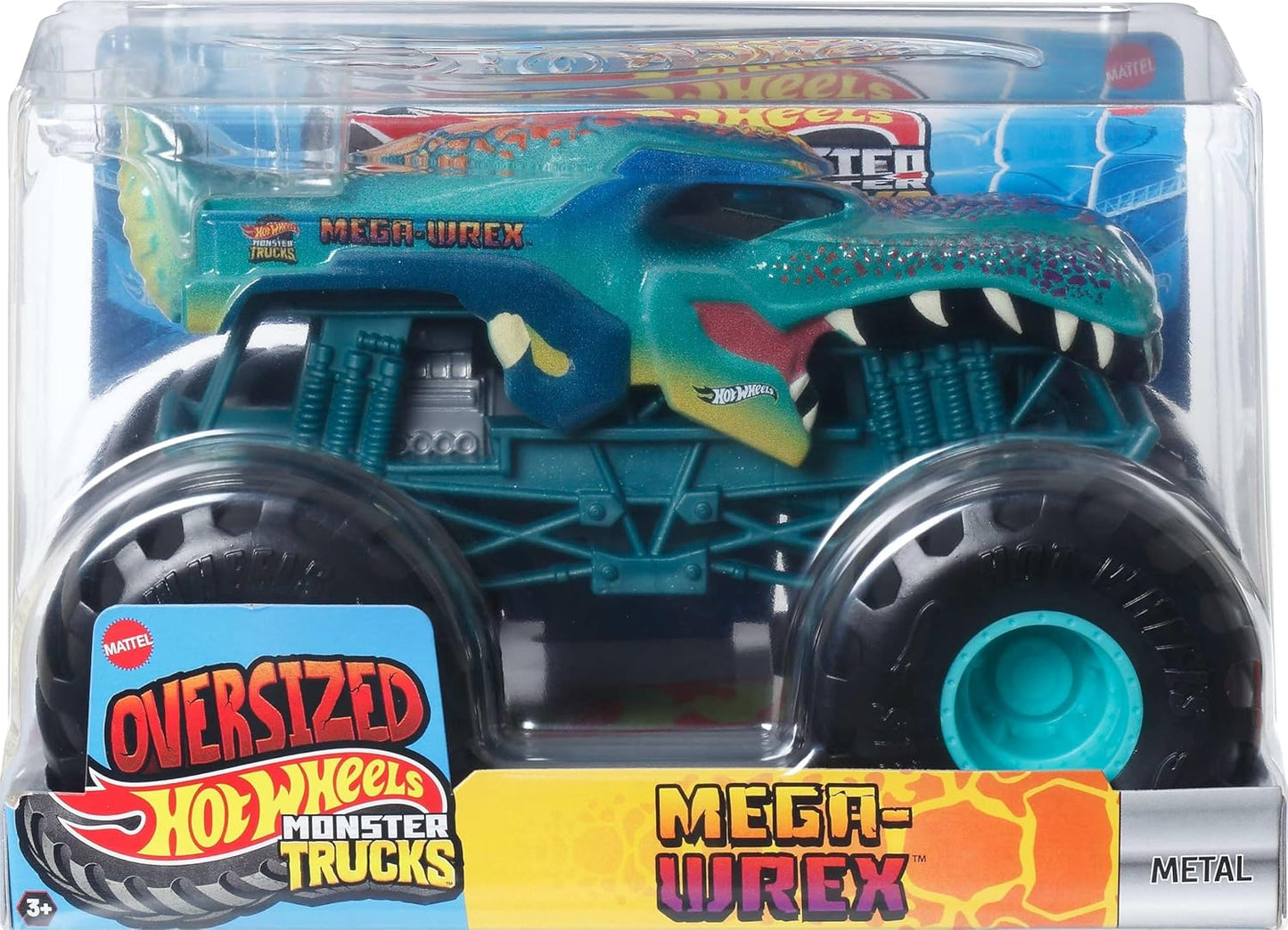 Hot Wheels Monster Trucks, Monster Truck Gigante, Caminhão de Brinquedo Die-Cast em Escala 1:24 com Rodas Enormes e Design Incrível, JDR03