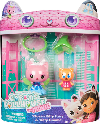 Gabby's Dollhouse: O Filme, Rainha Gatinha Fada e Gatinho Gnomo, Figuras de Brinquedo com 2 Acessórios, Brinquedos Infantis para Meninas e Meninos a partir de 3 Anos